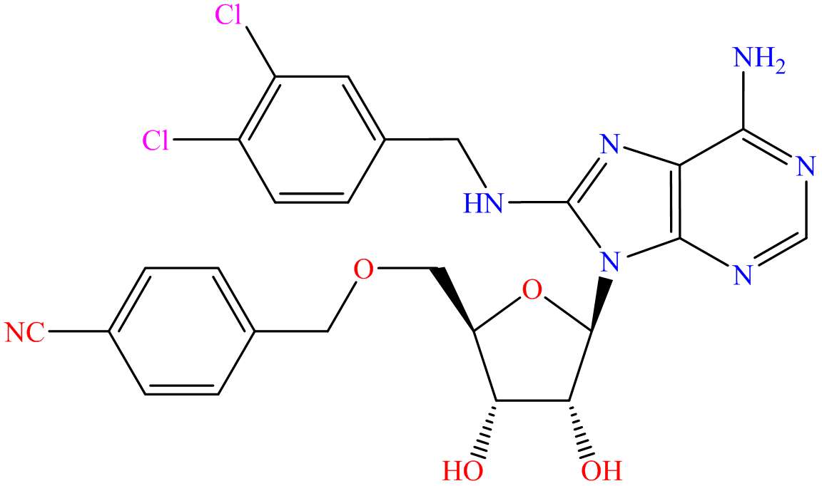 Adenosine, 5'-O-[(4-cyanophenyl)methyl]-8-[[(3,4-dichlorophenyl)methyl]amino]-