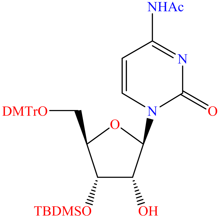 Cytidine, N-acetyl-5'-O-[bis(4-methoxyphenyl)phenylmethyl]-3'-O-[(1,1-dimethylethyl)dimethylsilyl]- (9CI)