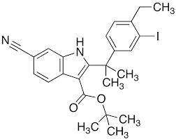 tert-butyl-6-cyano-2-(2-(4-ethyl-3-iodophenyl)propan-2-yl)-1H-indole-3-carboxylate/tert-butyl6-cyano-2-(2-(4-ethyl-3-iodophenyl)propan-2-yl)-1H-indole-3-carboxylate