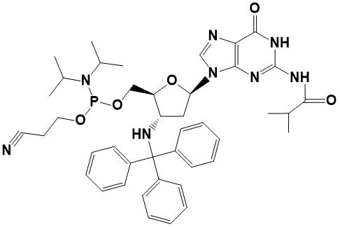 N2-Isobutyryl-3'-(trityl)amino-2',3'-Dideoxyguanosine-5'-Cyanoethyl Phosphoramidite 