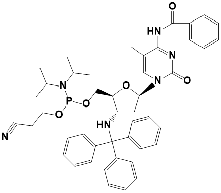 Cytidine N-benzoyl-2',3'-dideoxy-5-methyl-3'-[(triphenylmethyl)amino]-, 5'-2-cyanoethylN,N-bis(1-methylethyl)phosphoramidite