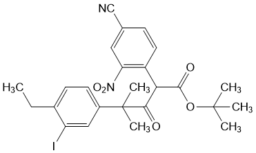 tert-butyl-2-(4-cyano-2-nitrophenyl)-4-(4-ethyl-3-iodophenyl)-4-methyl-3-oxopentanoate