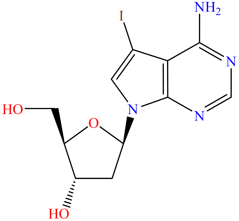 7H-Pyrrolo[2,3-d]pyrimidin-4-amine, 7-(2-deoxy-β-L-erythro-pentofuranosyl)-5-iodo-