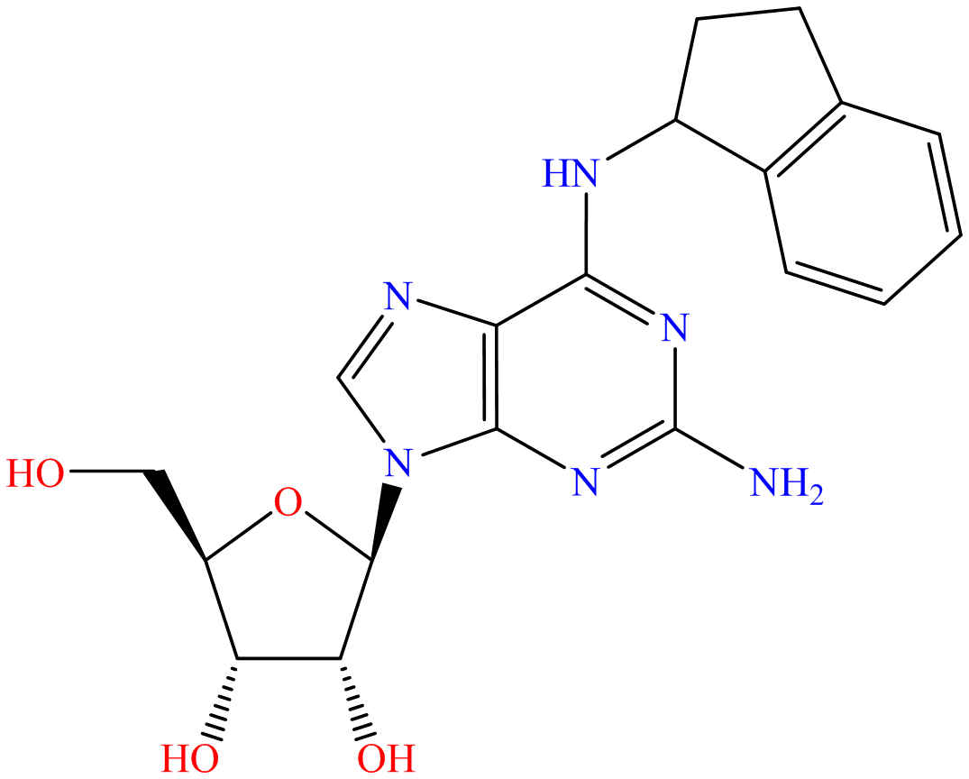 Adenosine, 2-amino-N-(2,3-dihydro-1H-inden-1-yl)- (9CI)